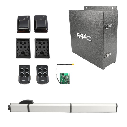 FAAC S450H Single CBAC Hydraulic Swing Gate Opener Kit with Arctic Oil (14ft / 1100 lbs.) - FAAC 1041001577.5