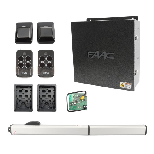 FAAC 400 CBAC EG Long Hydraulic Swing Gate Opener Kit with Regular Oil 115V (18ft / 1500 lbs.) - FAAC 10420212.5 (Operators - Oil)