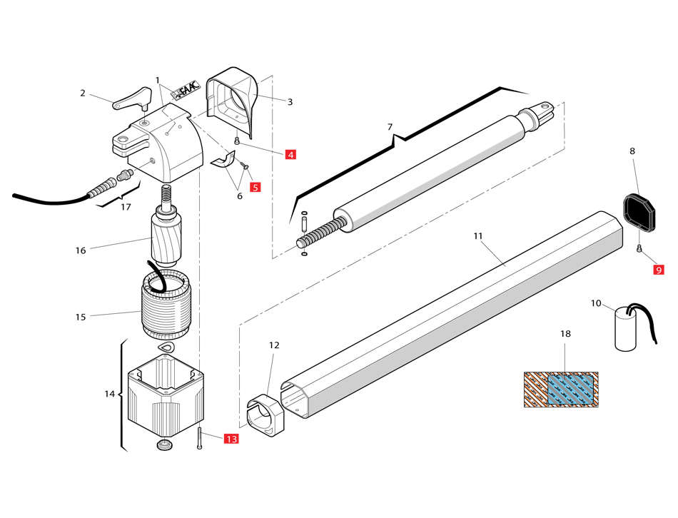 FAAC 412-DX Swing Gate Operator Parts Diagram