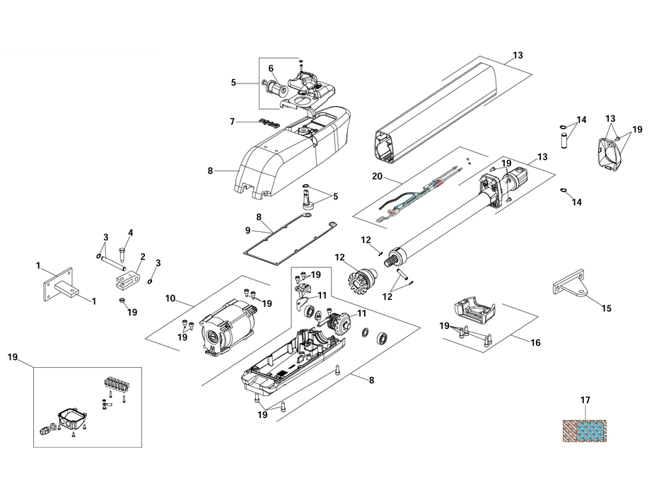 FAAC 415 Swing Gate Operator Parts Diagram