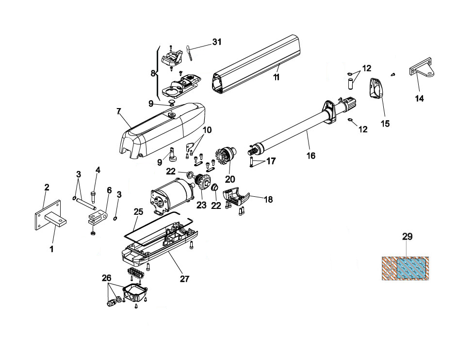 FAAC 415-L Swing Gate Operator Parts Diagram