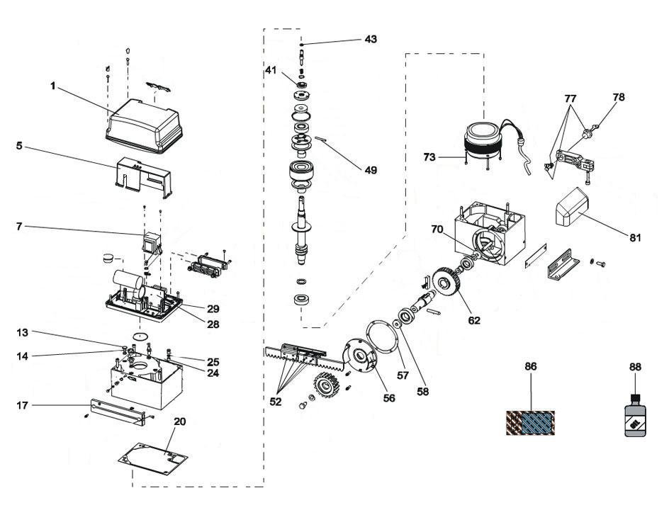 FAAC 844 ER Parts Diagram