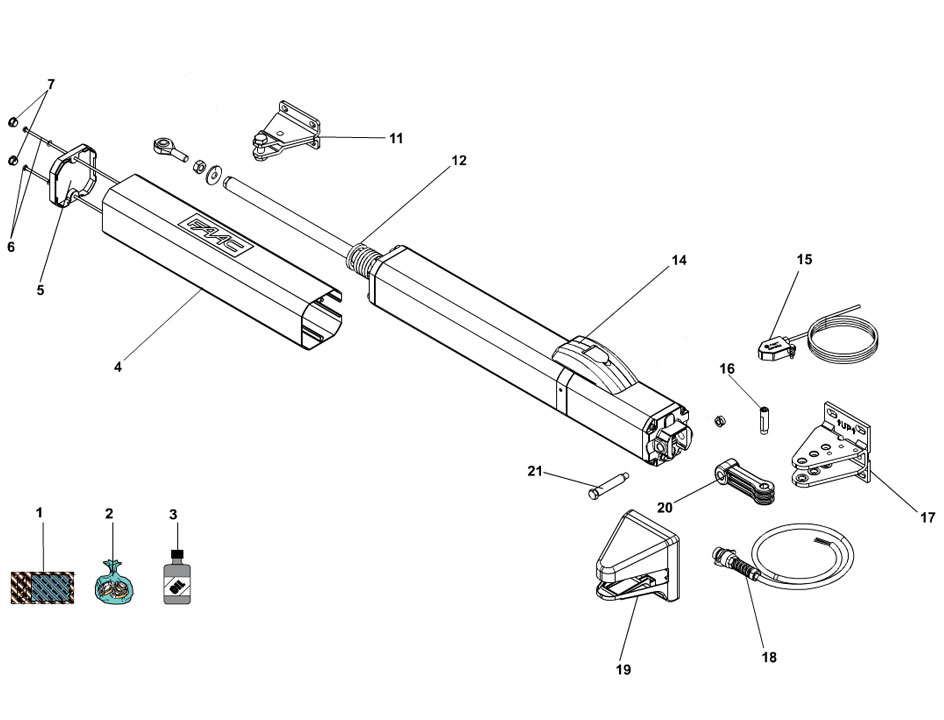 FAAC S450H CBAC Swing Gate Operator Parts Diagram