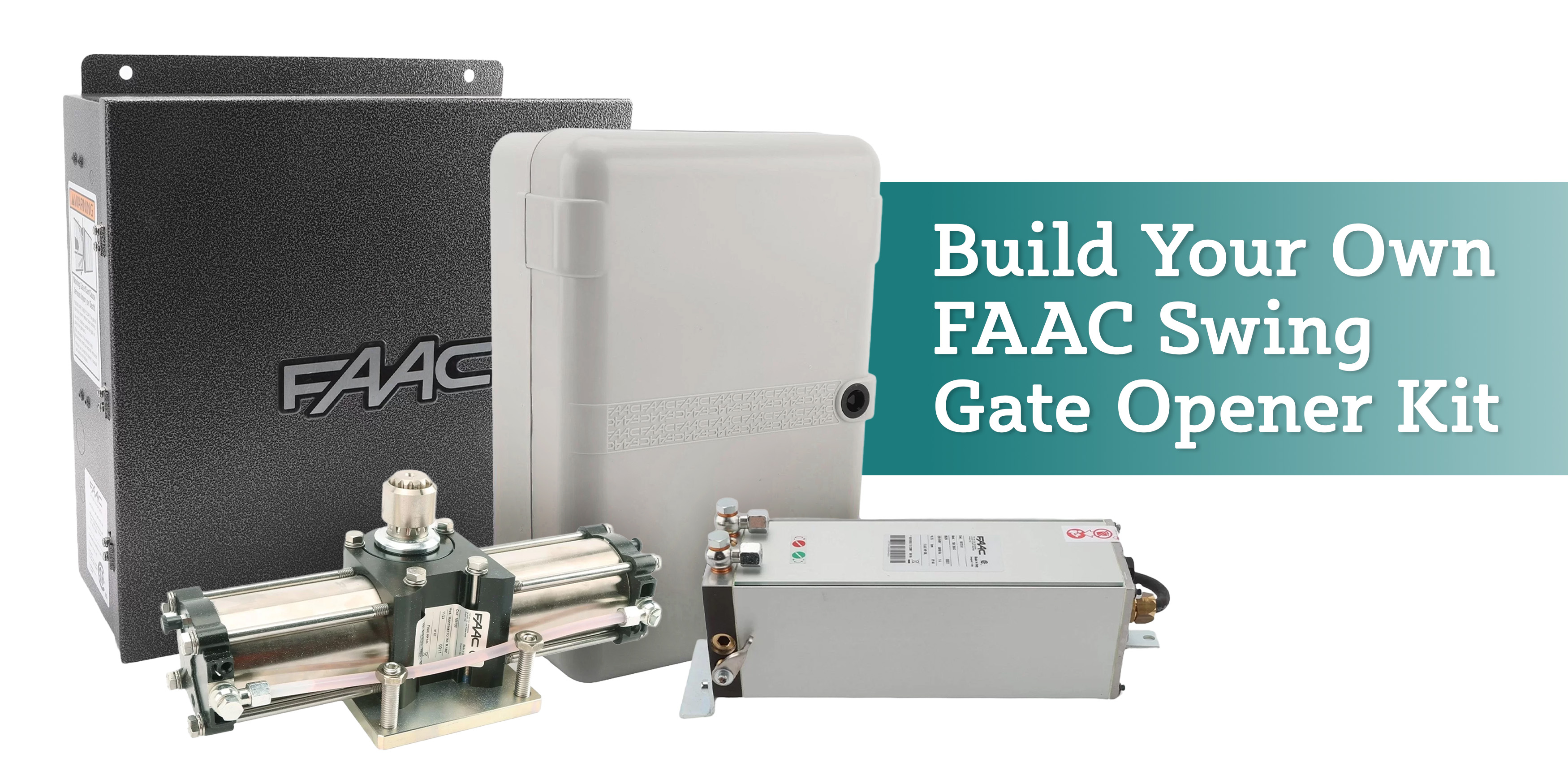 Build your own faac hydraulic swing gate opener kit graphic